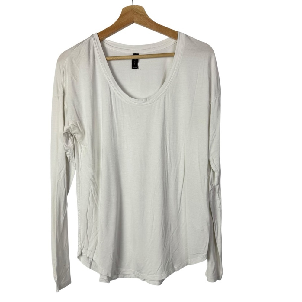 Gentle Fawn Ivory White Scoop Neck Rayon Long Sleeve T-Shirt S